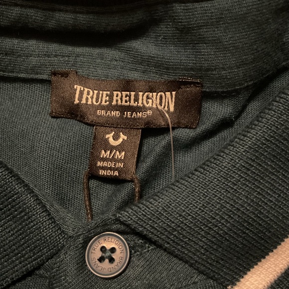 True Religion Men’s Polo Shirt Blue Short Sleeve. - Picture 6 of 9